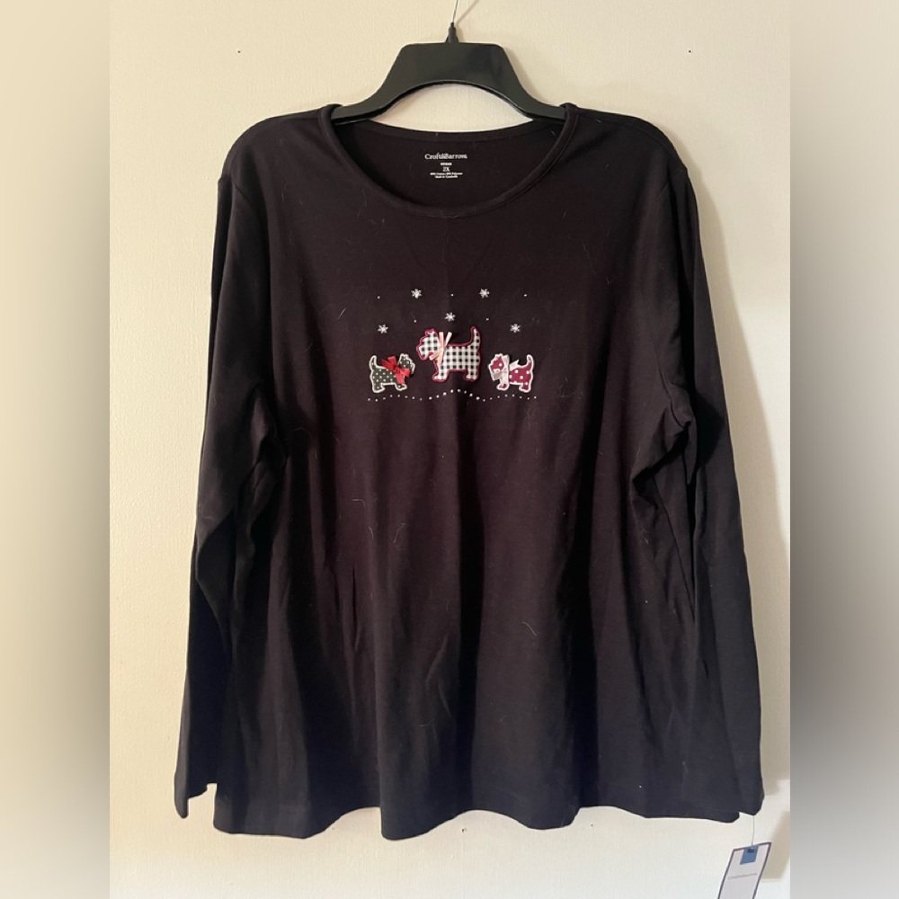 NWT CROFT & BARROW Scottie dogs shirt 2X